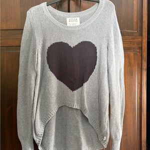 Gray Heart Sweater